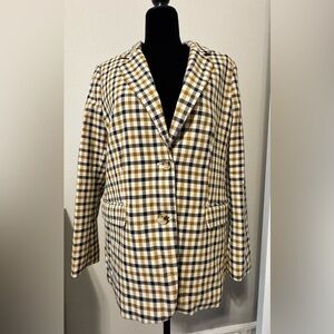 H&M Plaid Checkered Houndstooth Blazer 
Size 10